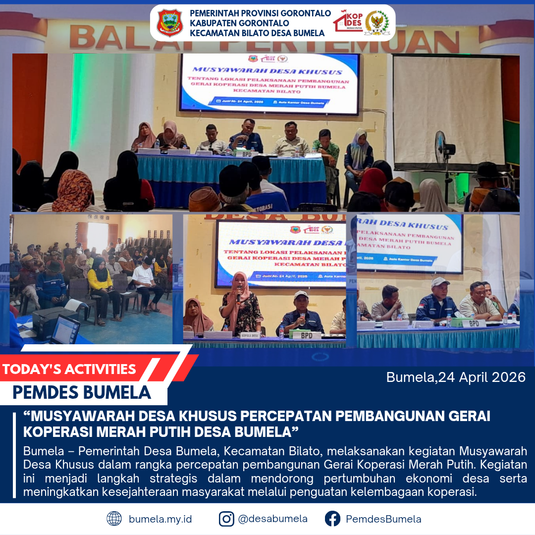 Musyawarah Desa Khusus Percepatan Pembangunan Gerai Koperasi Merah Putih Desa Bumela